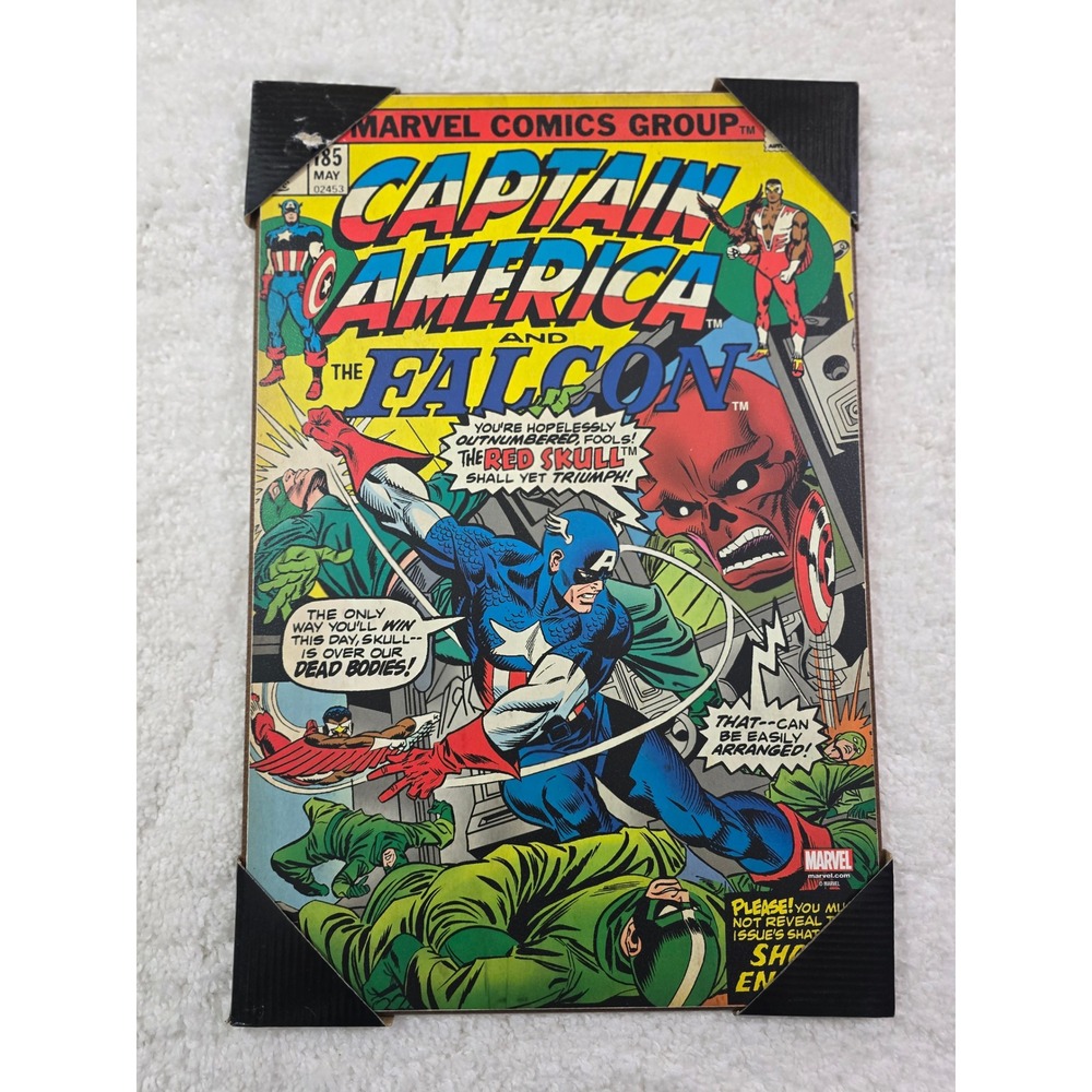 Marvel Captain America and The Falcon Wood Wall Art Comic Cover 185 13x19 Plaque - Picture 1 of 2